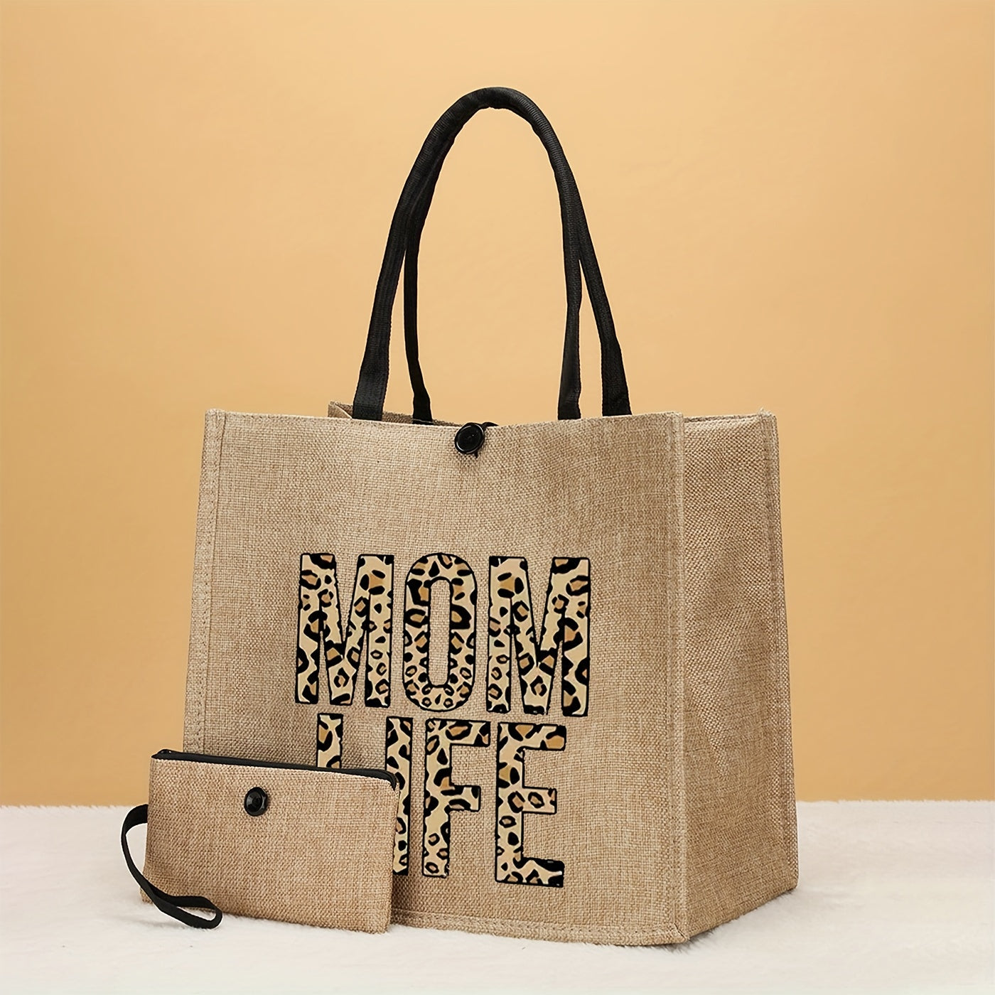 Letter & Heart Pattern Tote Bags (2pcs) + Mini Wallet – Fashion Gift for Women