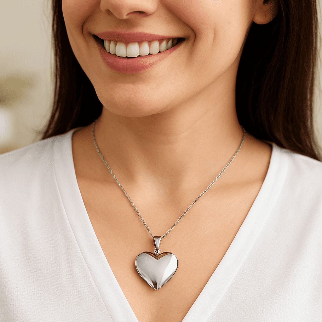 Heart Photo Locket Necklace