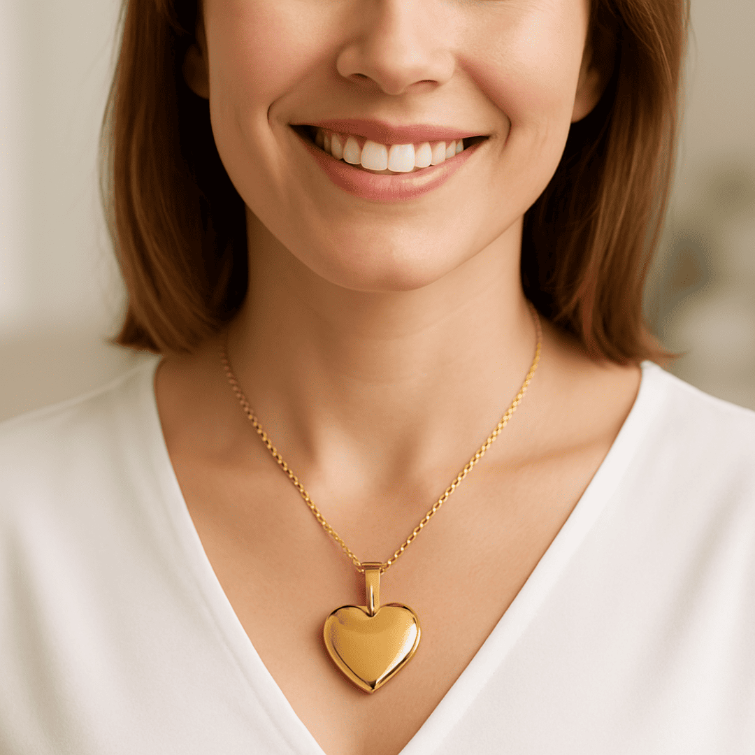 Heart Photo Locket Necklace