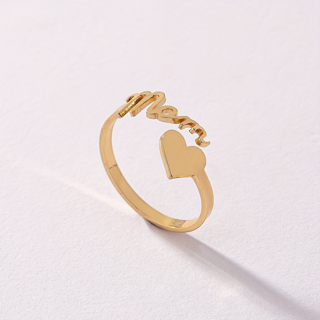 Adjustable “MOM” Letter Ring – Elegant Mother’s Day Gift