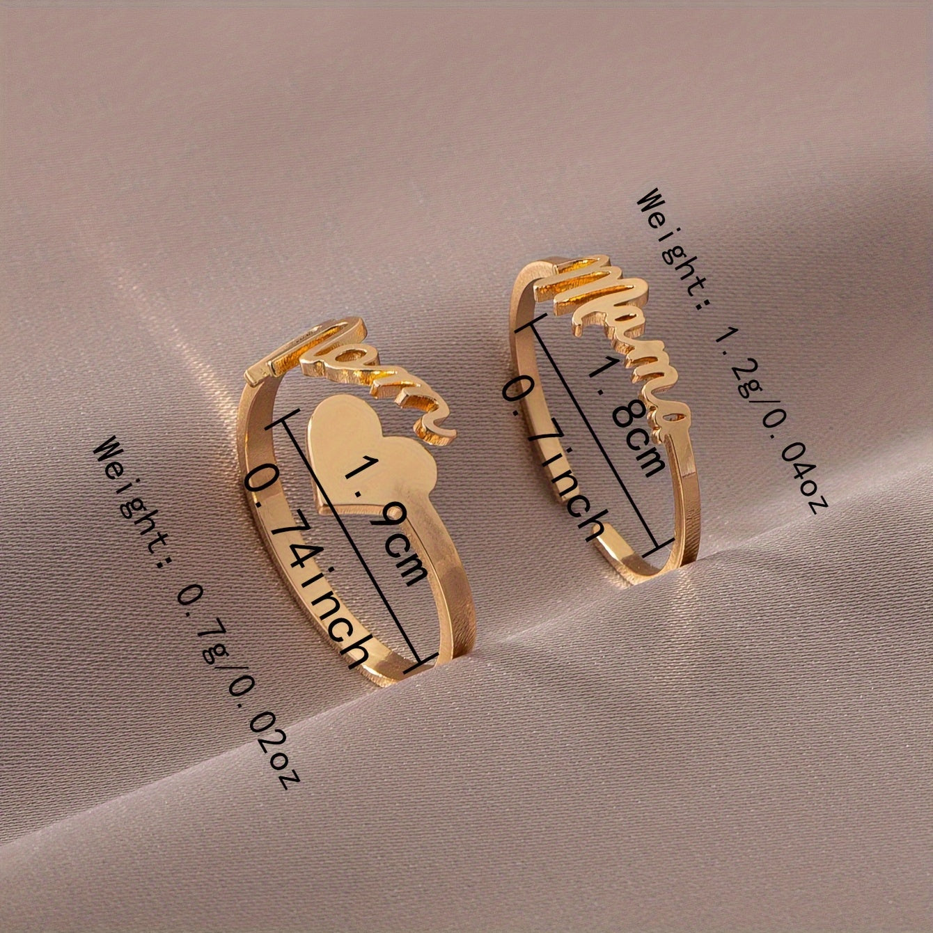 Adjustable “MOM” Letter Ring – Elegant Mother’s Day Gift