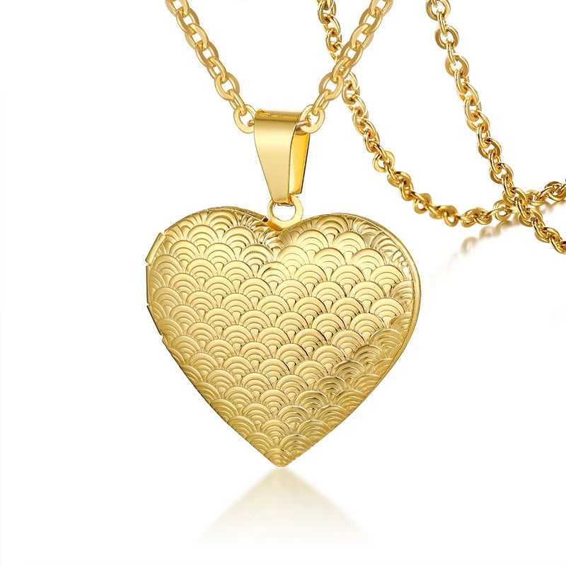 Heart Photo Locket Necklace