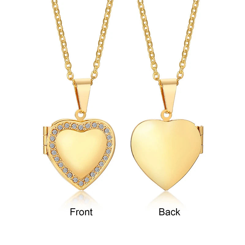 Heart Photo Locket Necklace