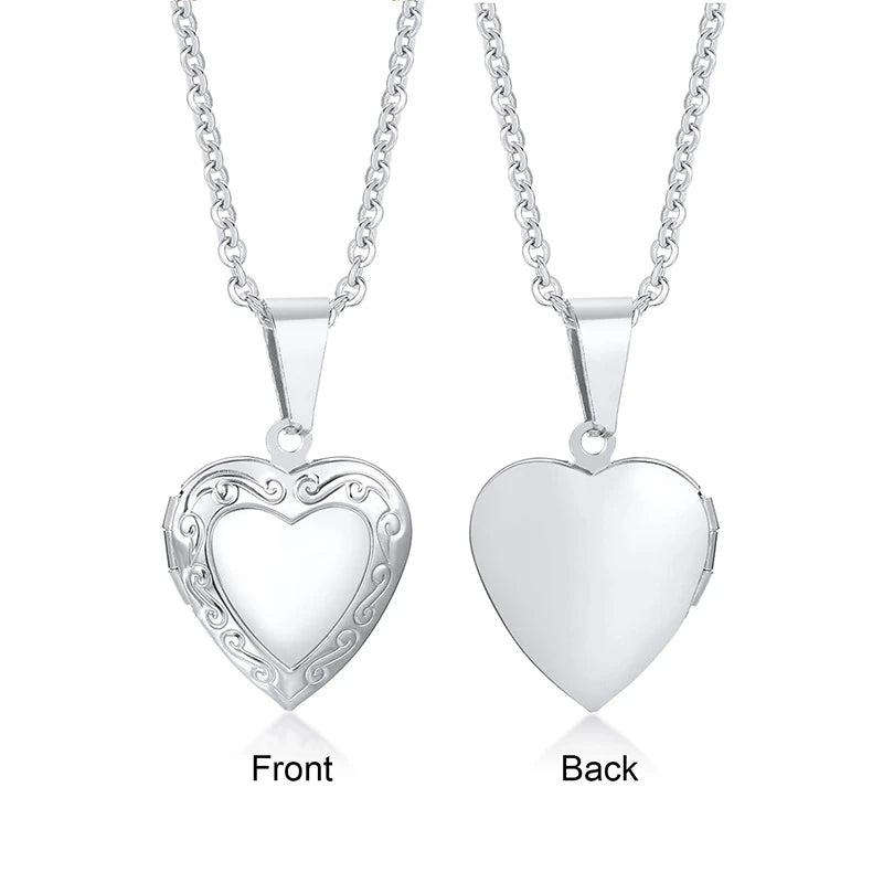 Heart Photo Locket Necklace