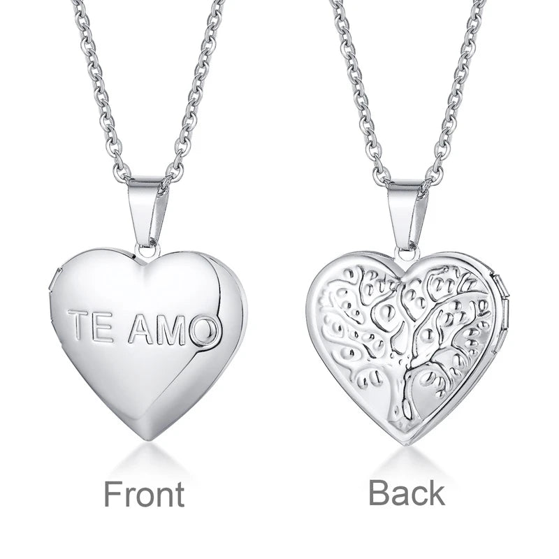 Heart Photo Locket Necklace