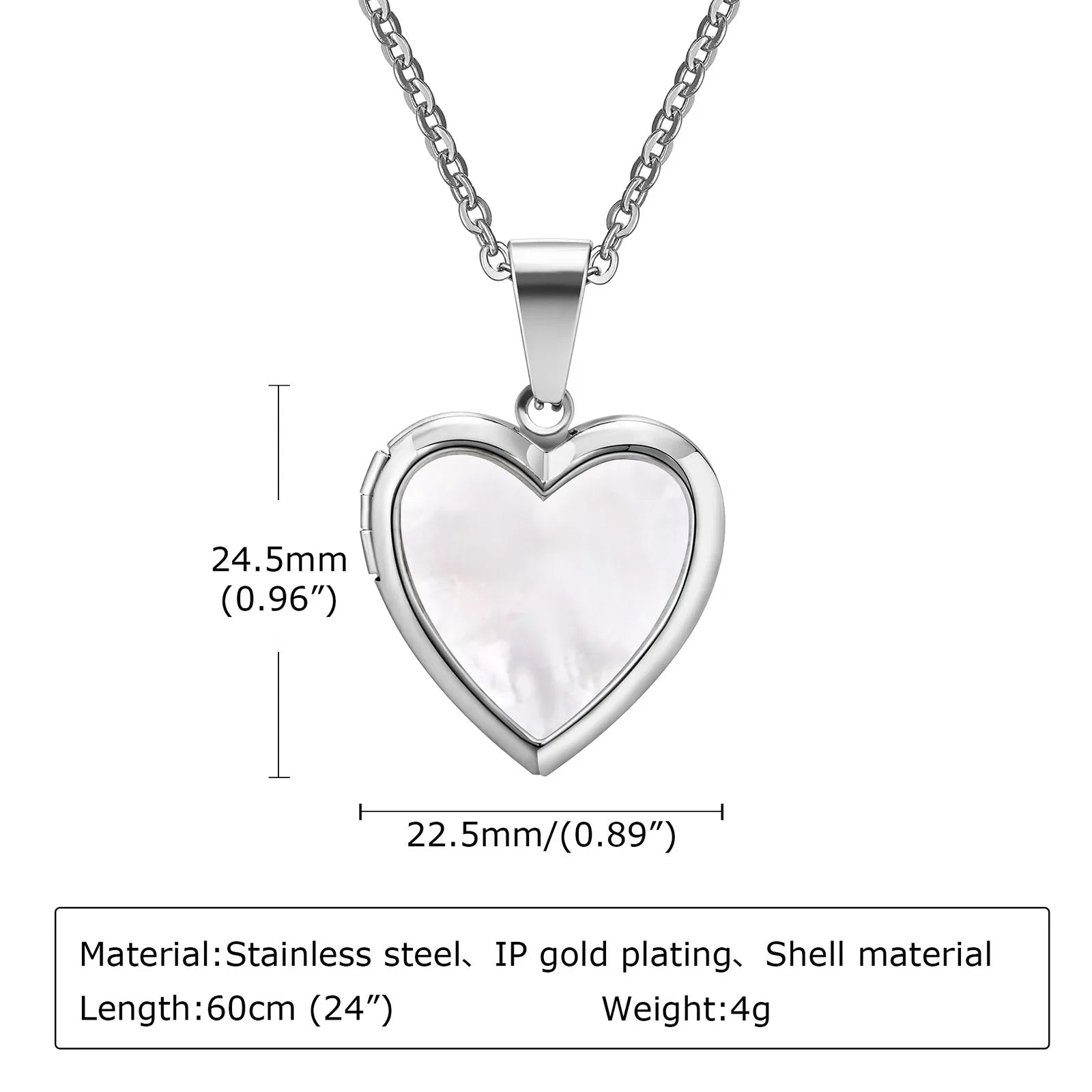 Heart Photo Locket Necklace