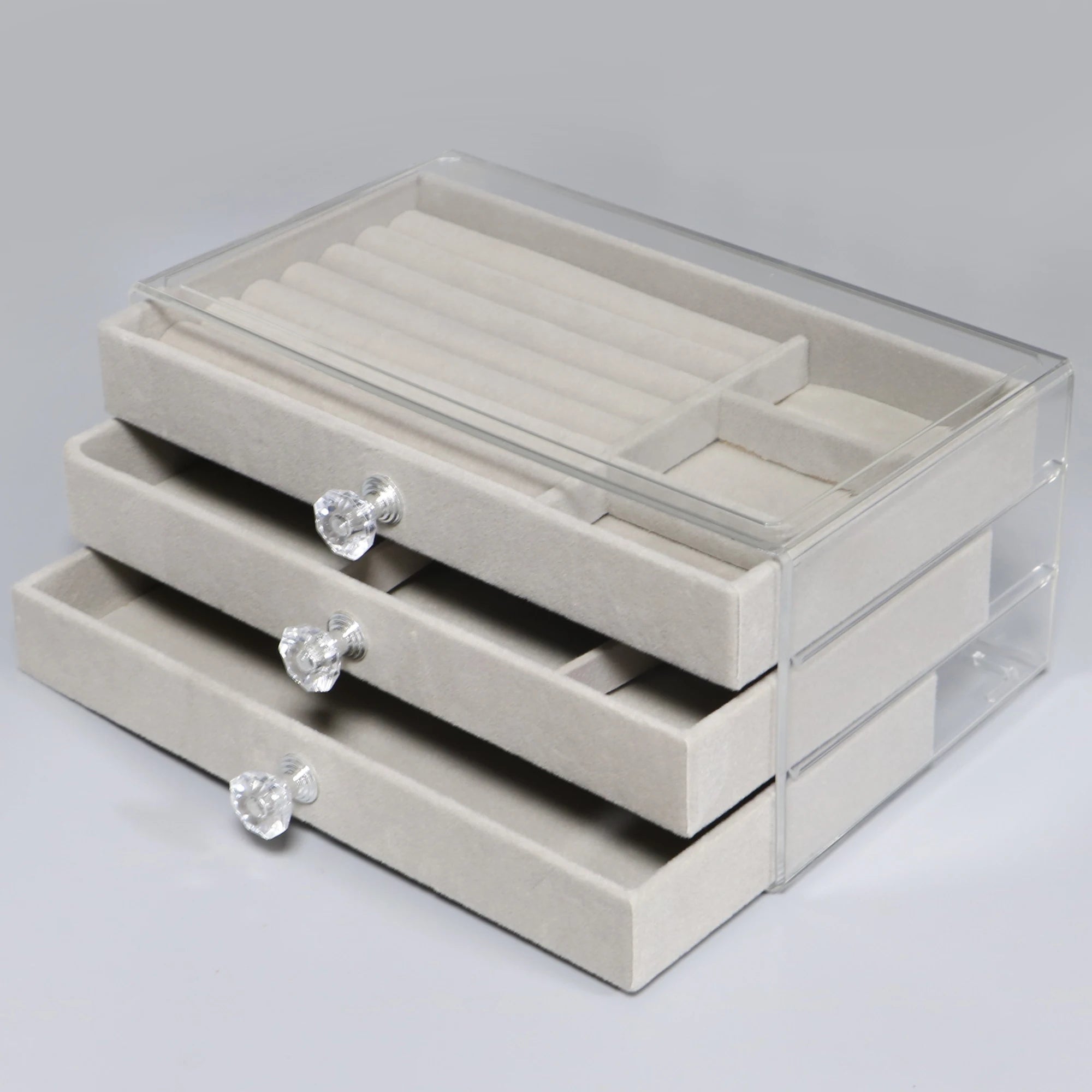 3-Layer Flannel Jewelry Box with Drawer