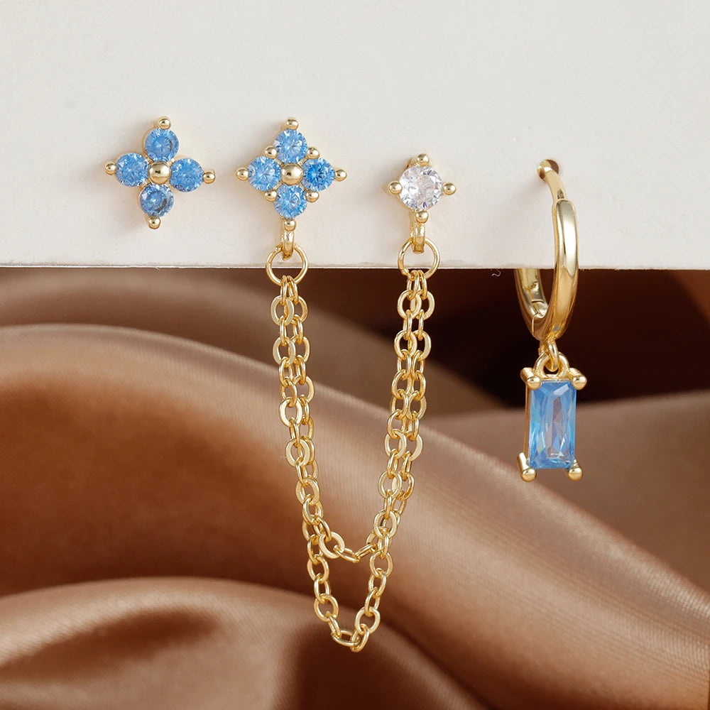 3PCS Stainless Steel Earrings Set