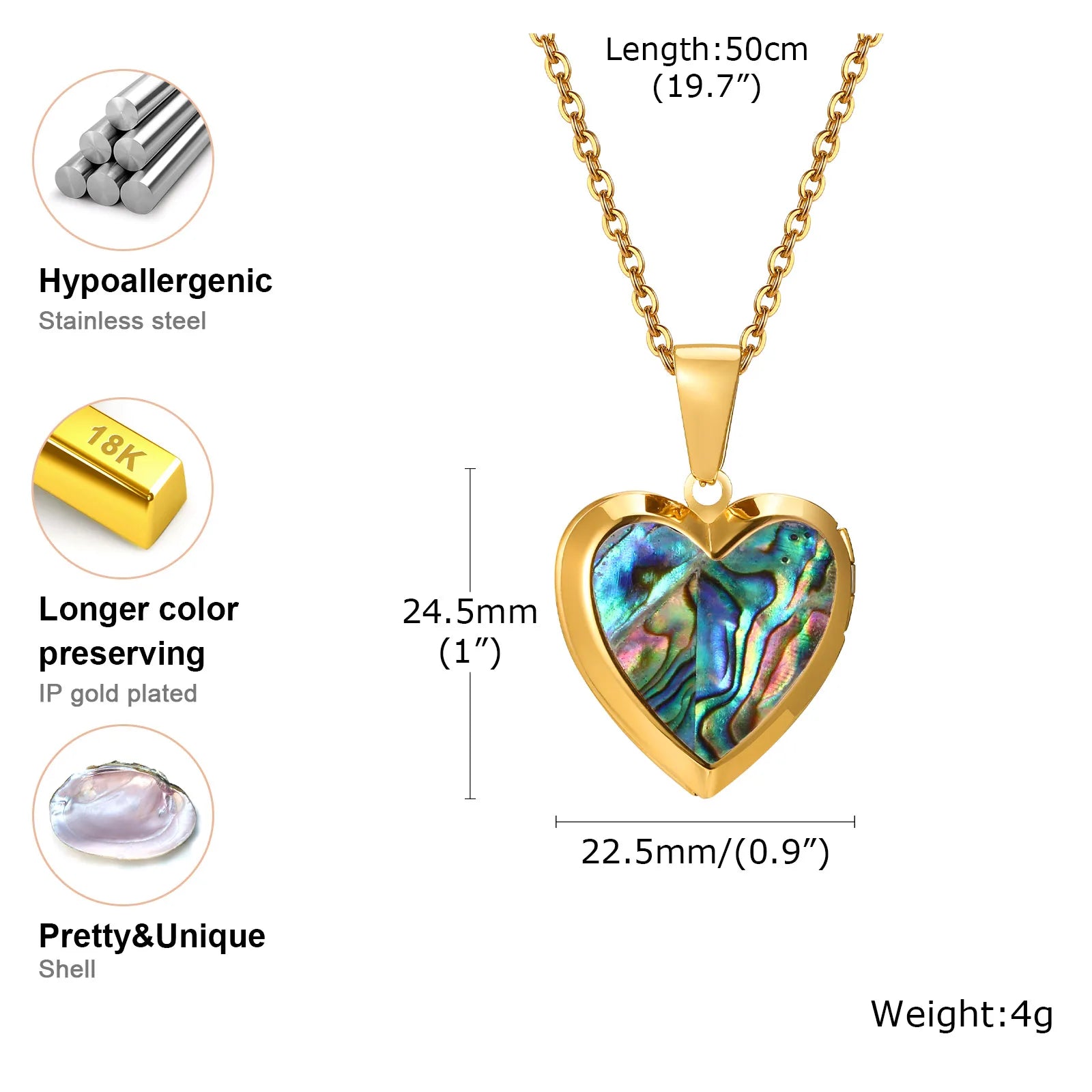 Heart Photo Locket Necklace