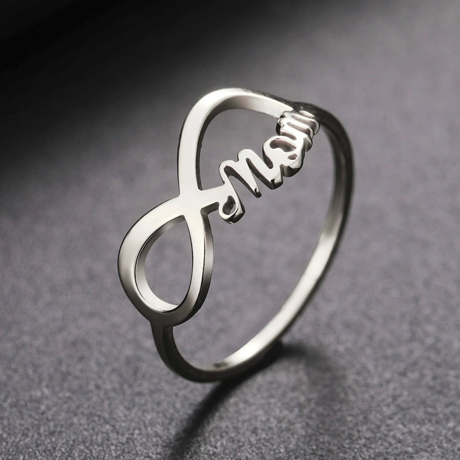 COOLTIME “MOM Infinite Love” Stainless Steel Ring – Mother’s Day Gift