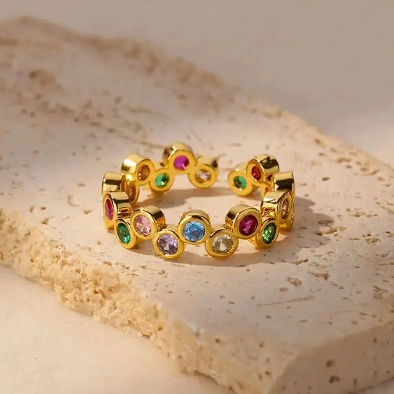 Golden Zircon Ring