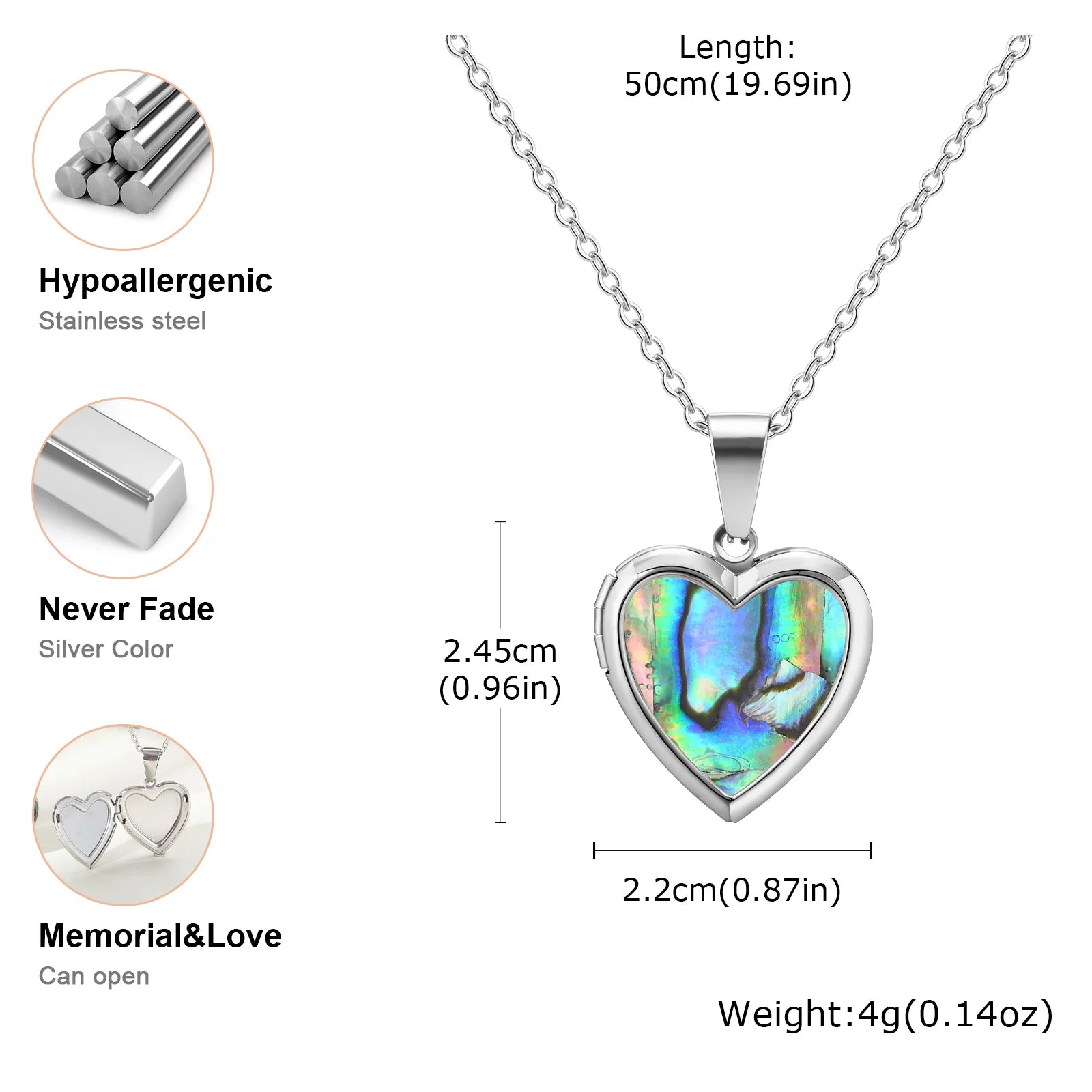 Heart Photo Locket Necklace