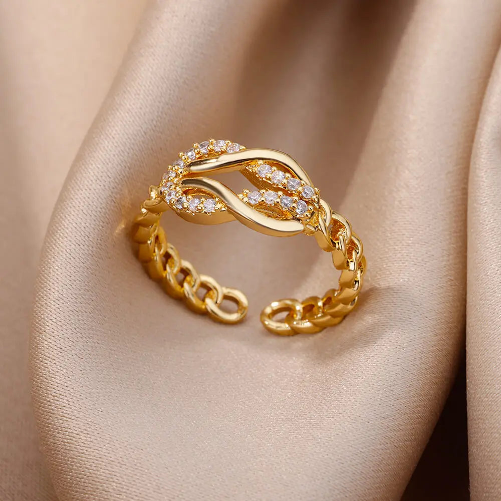 Adjustable Crystal Ring