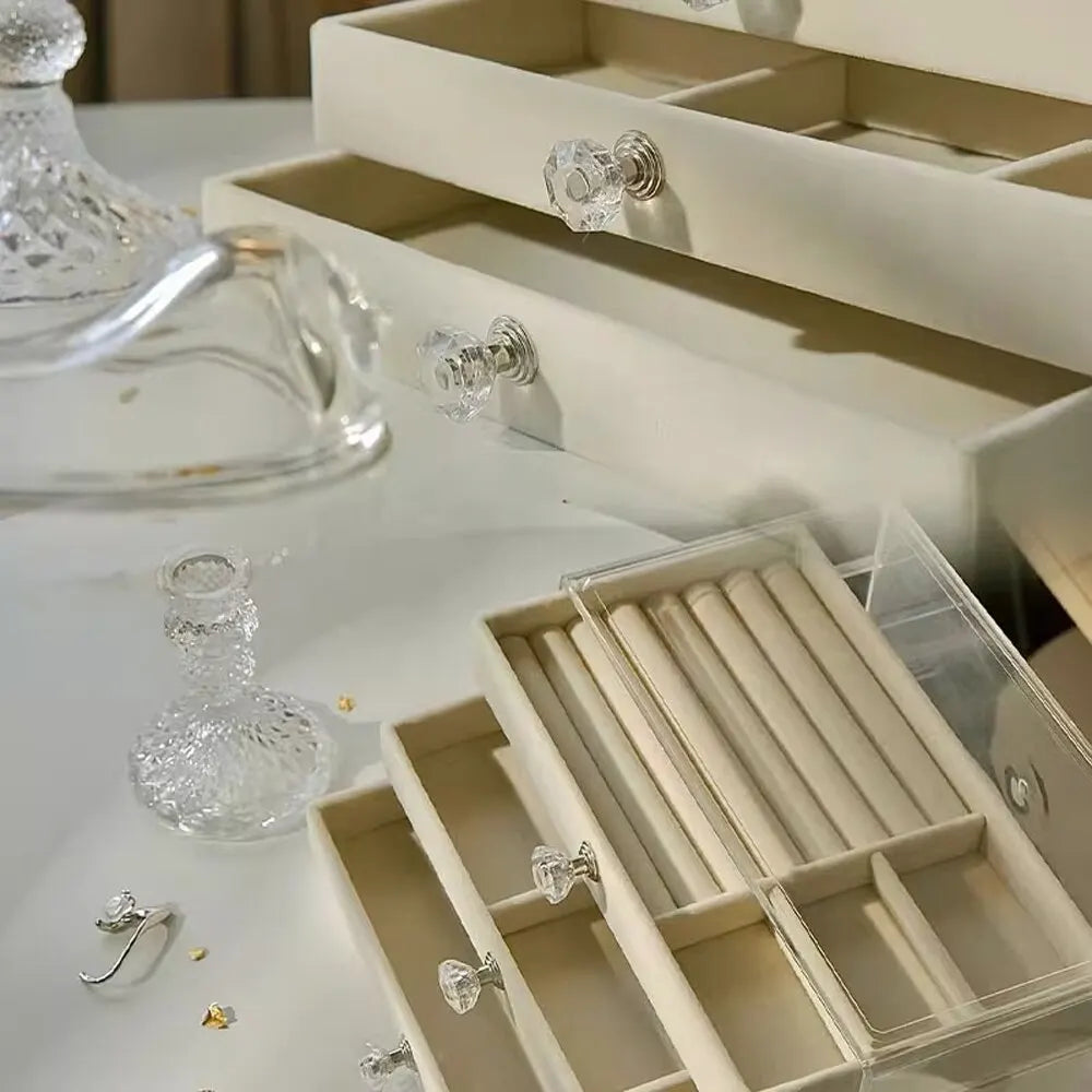 3-Layer Flannel Jewelry Box with Drawer