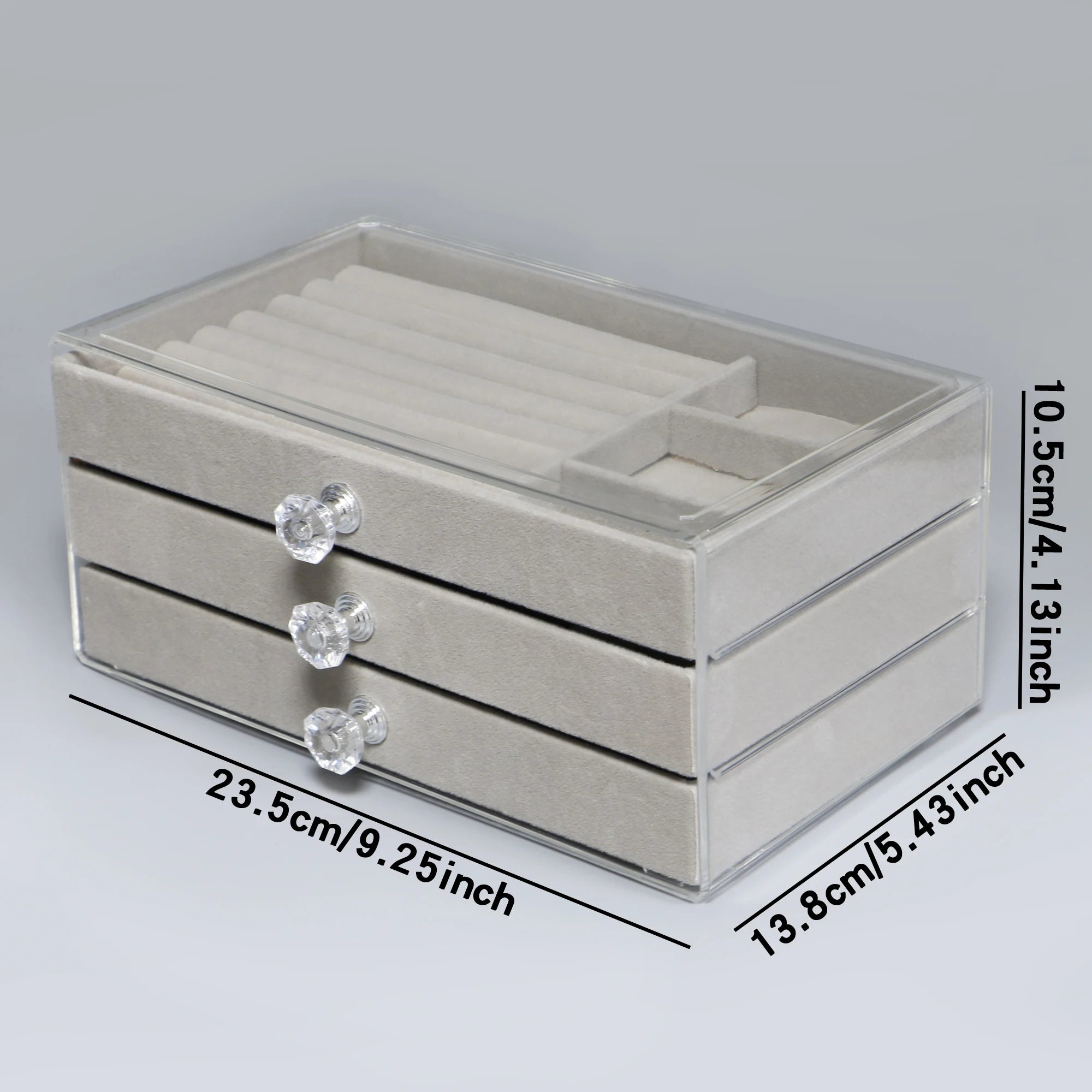 3-Layer Flannel Jewelry Box with Drawer