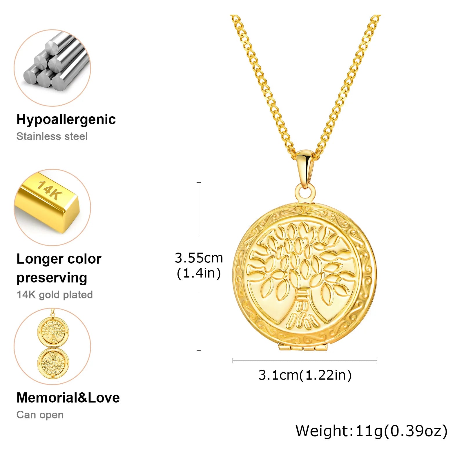 Heart Photo Locket Necklace