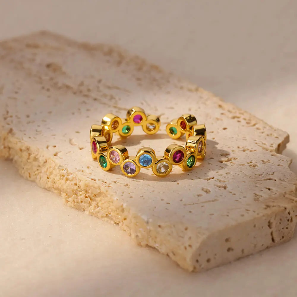 Golden Zircon Ring