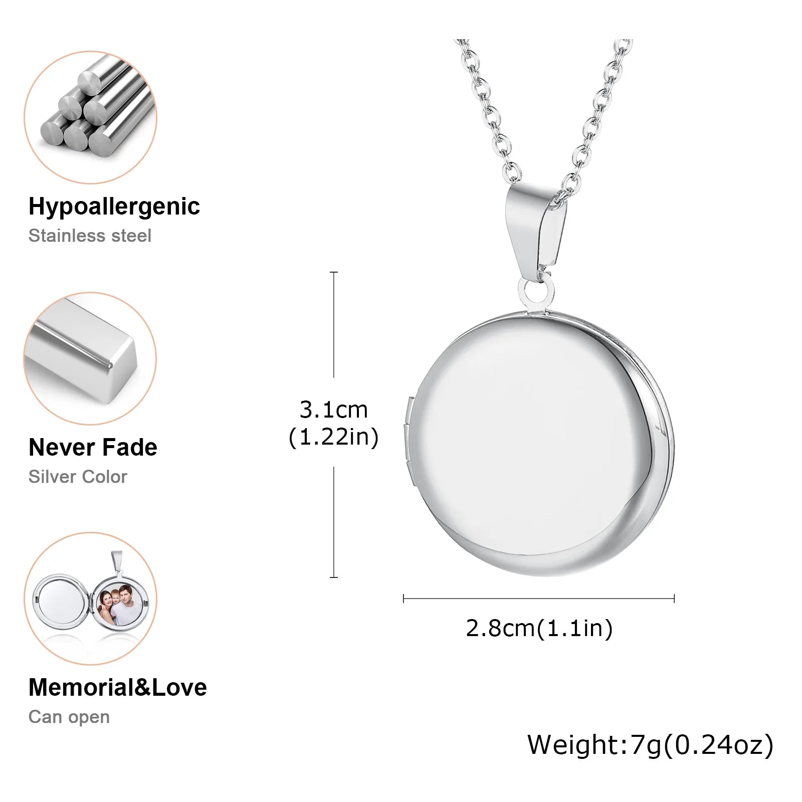 Heart Photo Locket Necklace