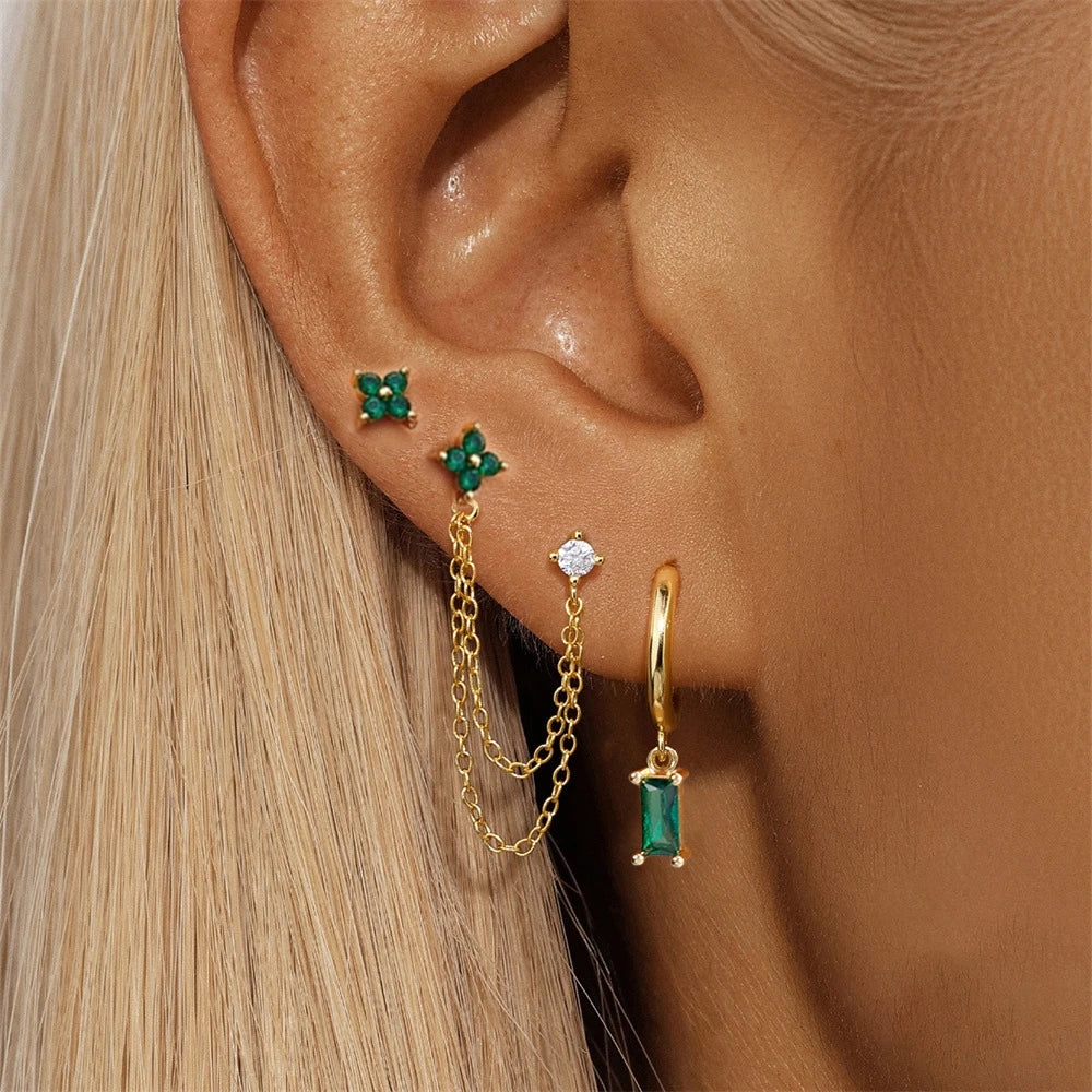 3PCS Stainless Steel Earrings Set