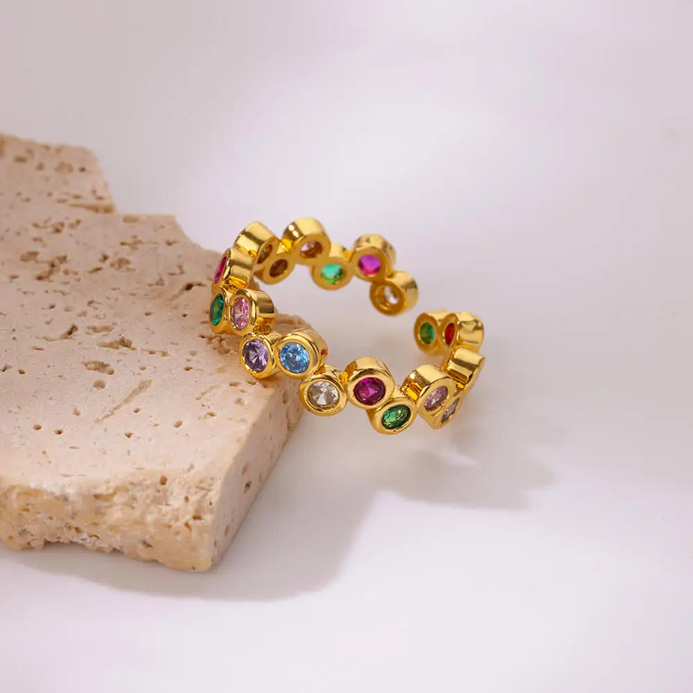 Golden Zircon Ring