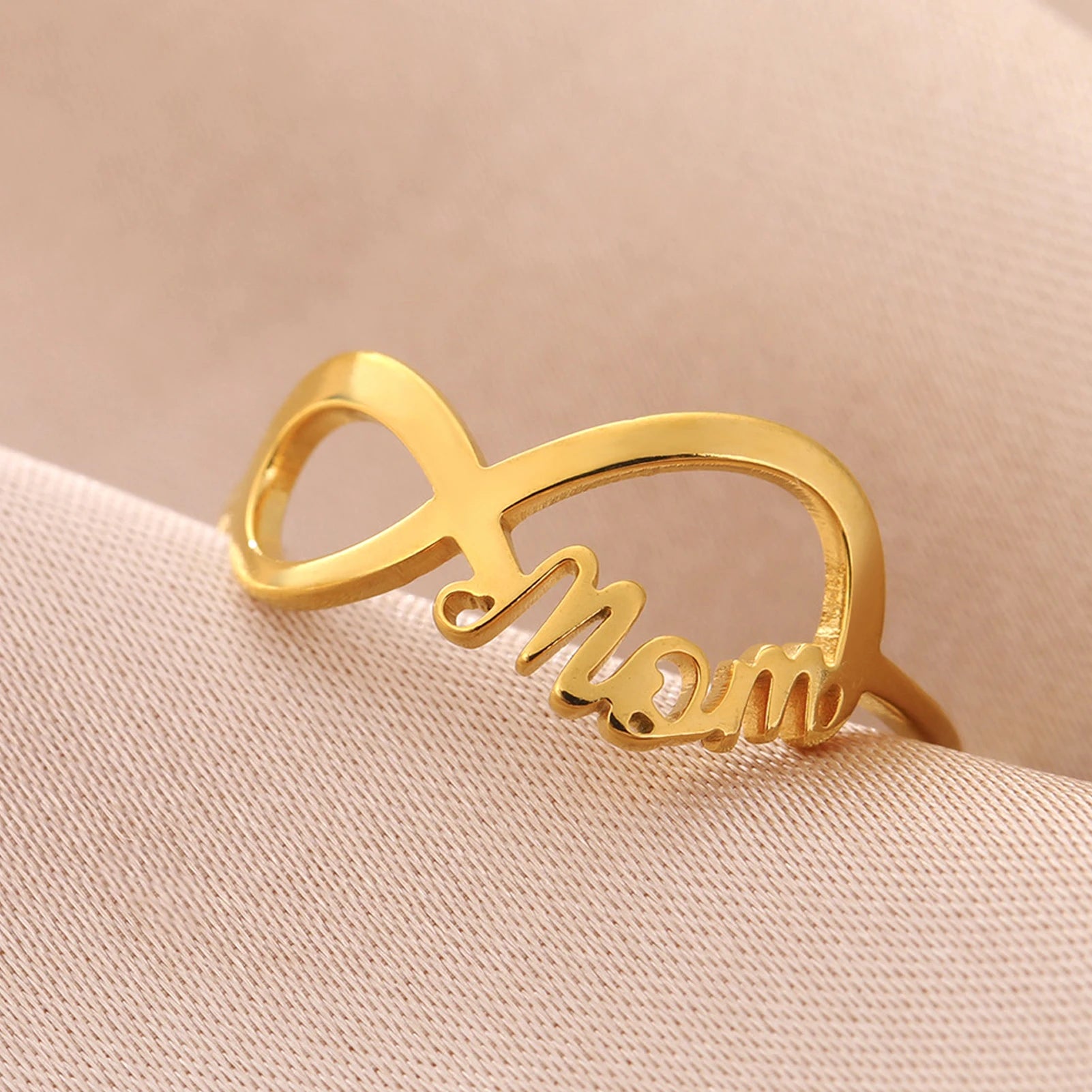 COOLTIME “MOM Infinite Love” Stainless Steel Ring – Mother’s Day Gift
