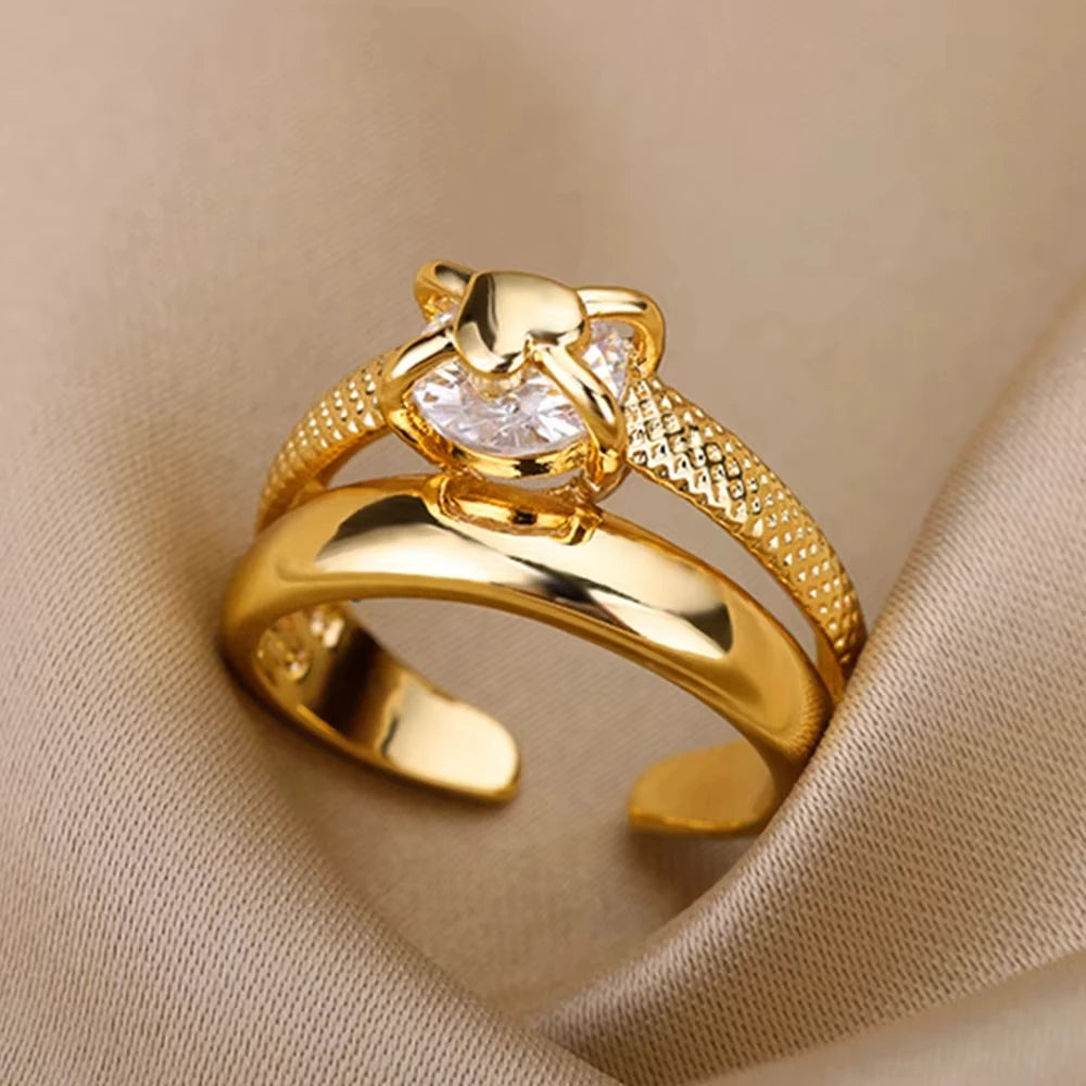 Adjustable Crystal Ring
