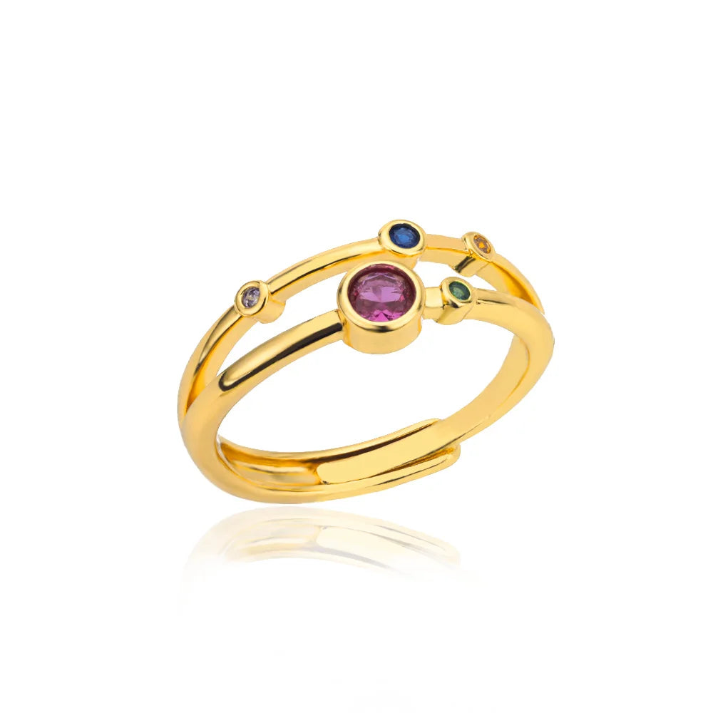 Golden Zircon Ring