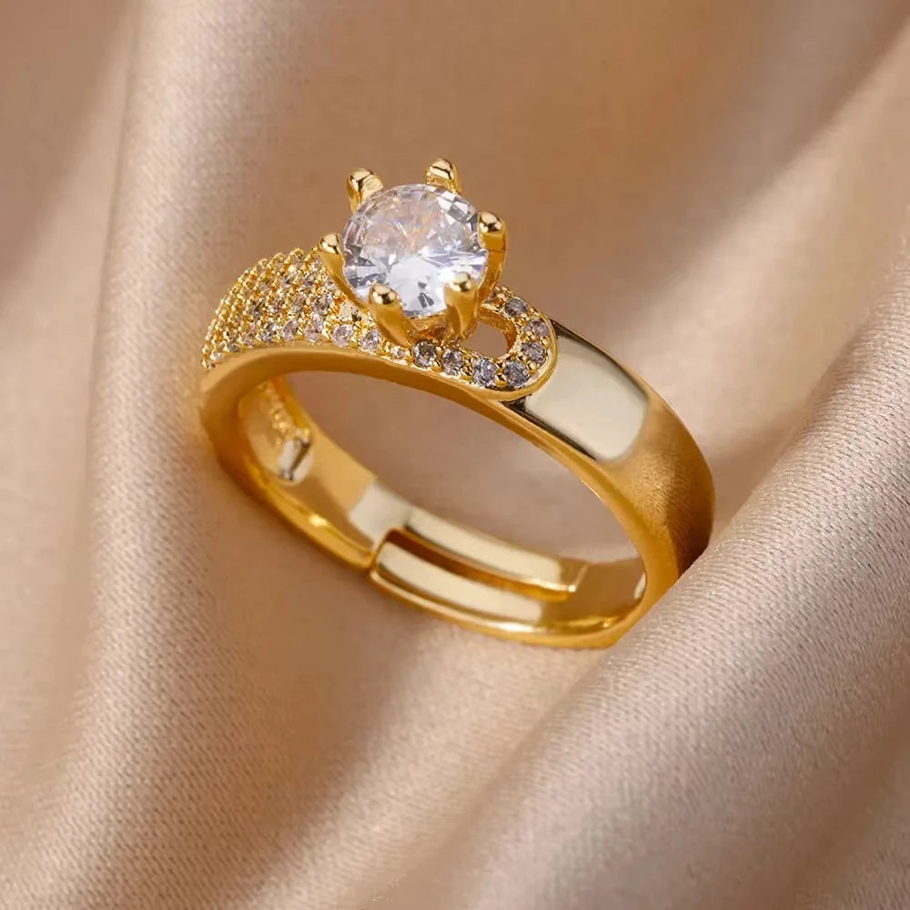 Adjustable Crystal Ring