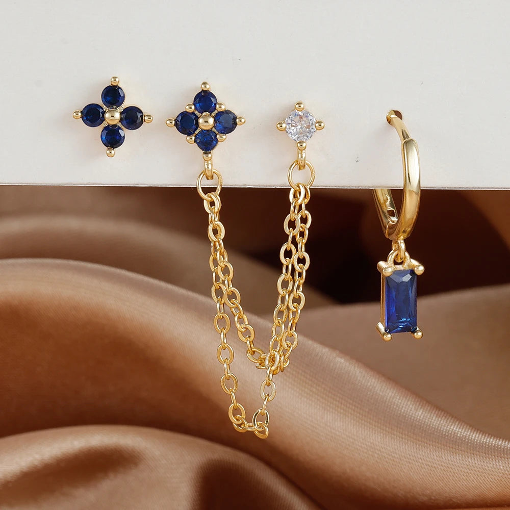 3PCS Stainless Steel Earrings Set