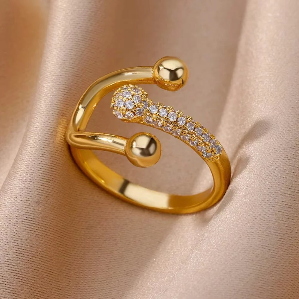 Adjustable Crystal Ring