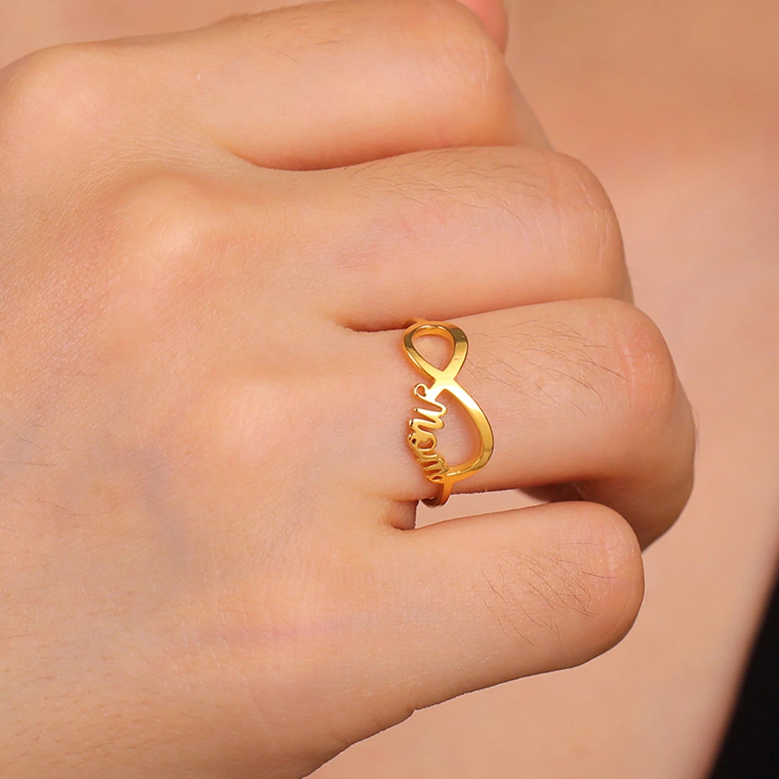 COOLTIME “MOM Infinite Love” Stainless Steel Ring – Mother’s Day Gift