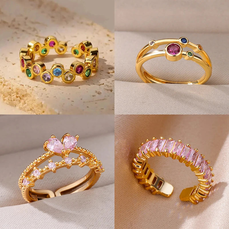 Golden Zircon Ring
