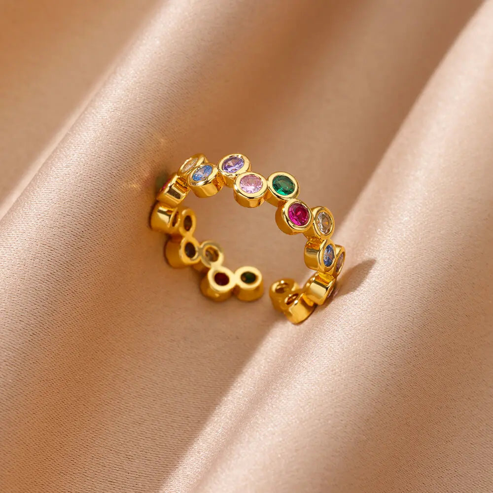 Golden Zircon Ring